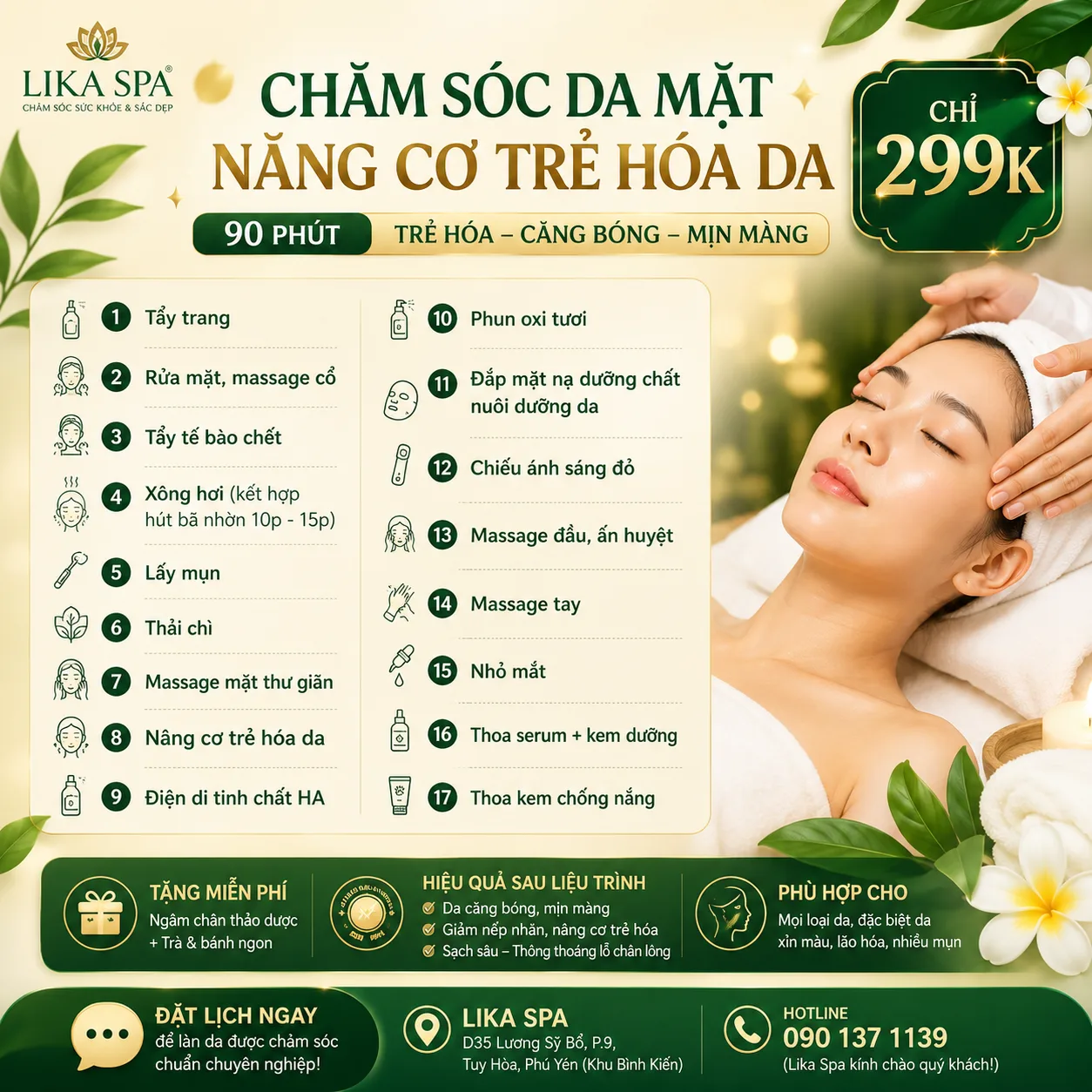 Thiết kế thương hiệu Banner Lika Spa chăm sóc da mặt chuyên nghiệp