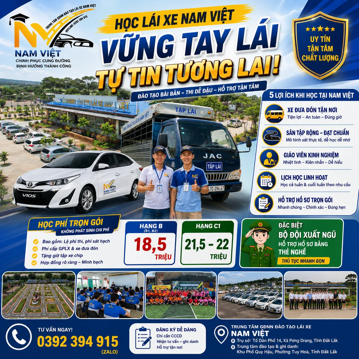 Thiết kế thương hiệu Banner trung tâm lái xe Nam Việt chuyên nghiệp