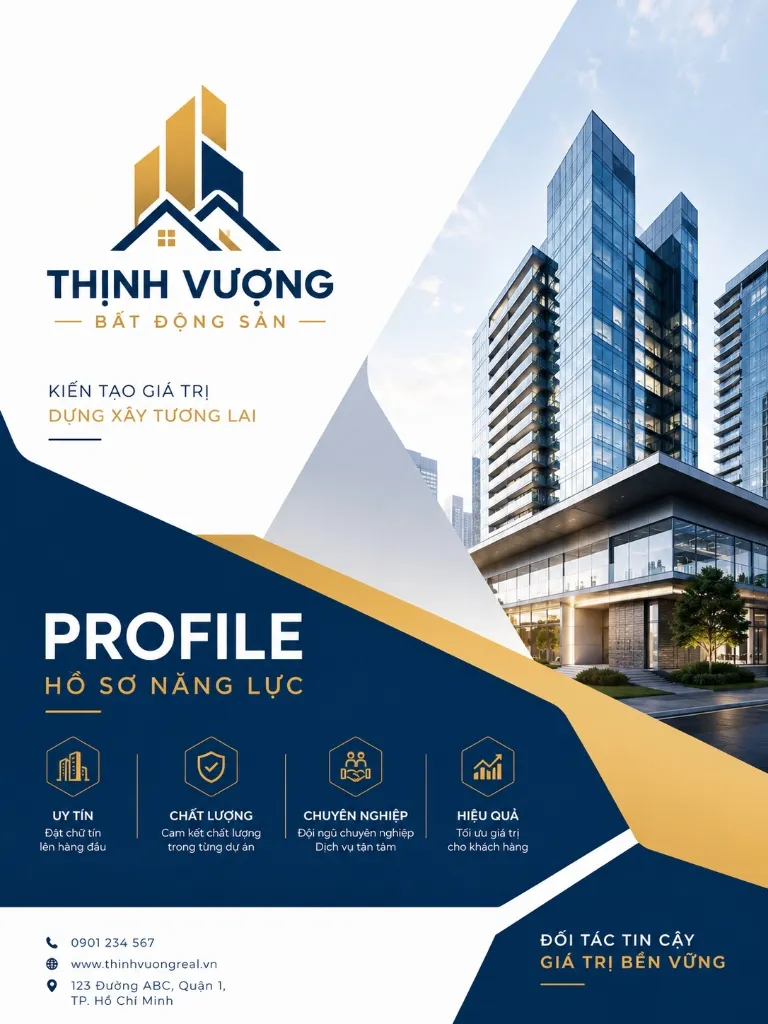 Thiết kế thương hiệu Profile bất động sản (Thịnh Vượng) chuyên nghiệp