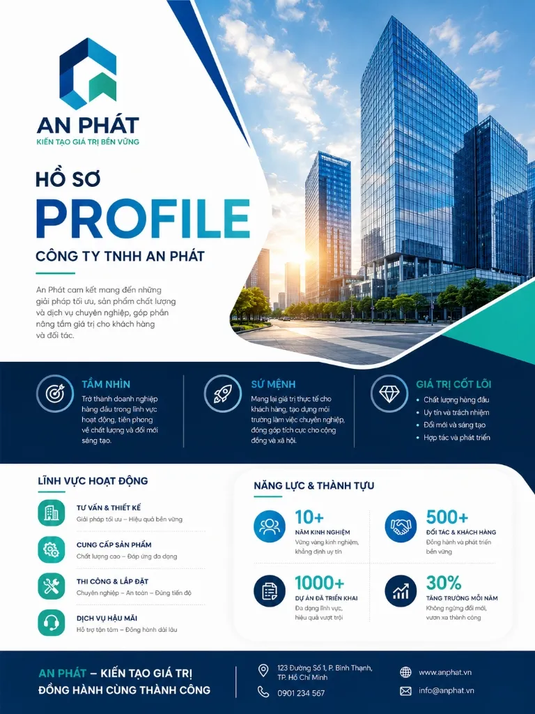 Thiết kế thương hiệu Profile công ty thương mại (An Phát) chuyên nghiệp