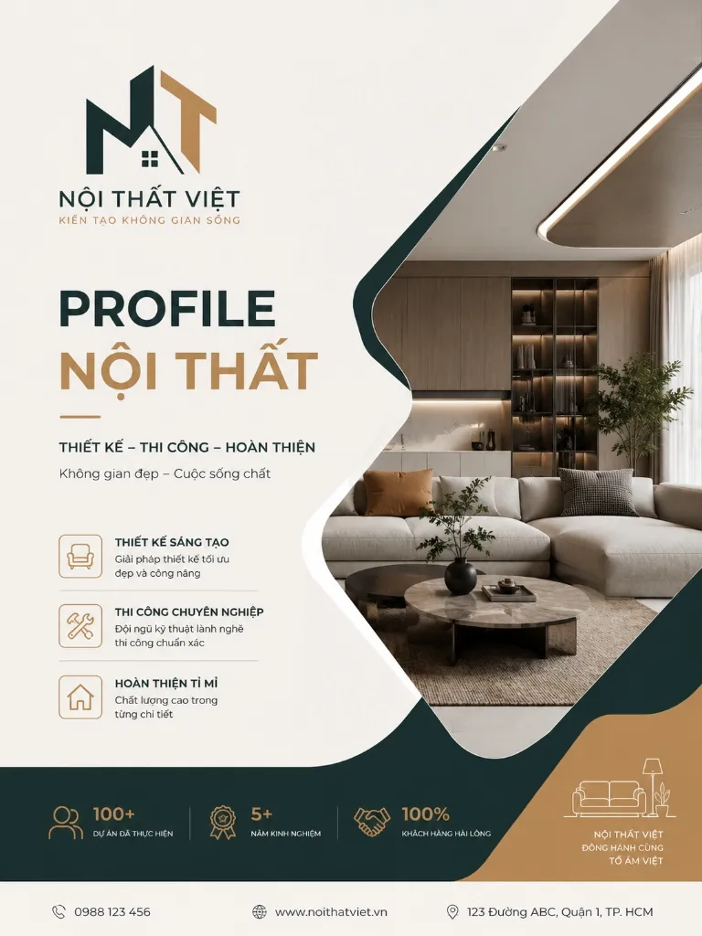 Thiết kế thương hiệu Profile thiết kế nội thất (Nội Thất Việt) chuyên nghiệp