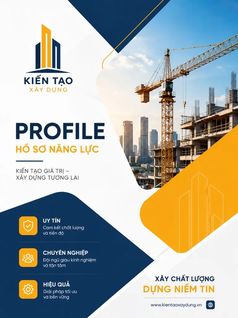 Thiết kế thương hiệu Profile xây dựng (Kiến Tạo) chuyên nghiệp