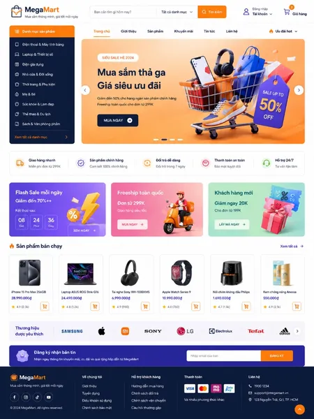 Mẫu Website thương mại điện tử (MegaMart)