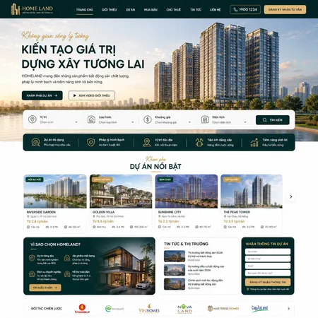 Mẫu Website bất động sản (Home Land)