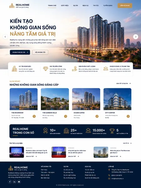 Mẫu Website bất động sản (Realhome)