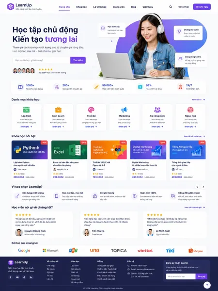 Mẫu Website học trực tuyến (LearnUp)