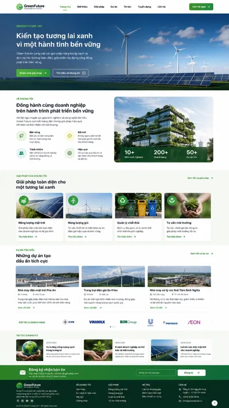 Mẫu Website năng lượng xanh (GreenFuture)