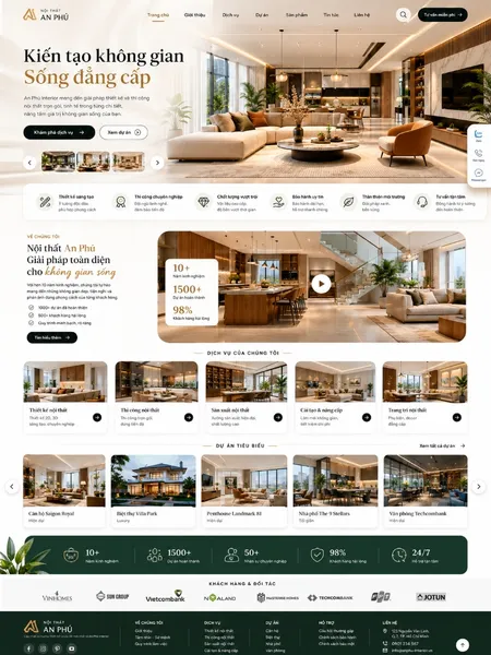 Mẫu Website thiết kế nội thất (An Phú)