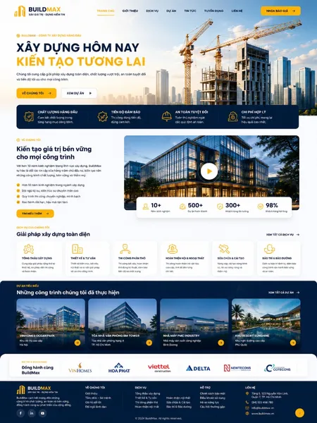 Mẫu Website xây dựng (BuildMax)