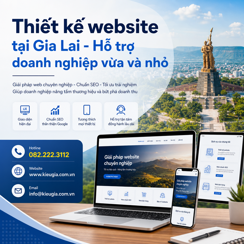 Thiết kế website tại Gia Lai - Hỗ trợ doanh nghiệp vừa và nhỏ